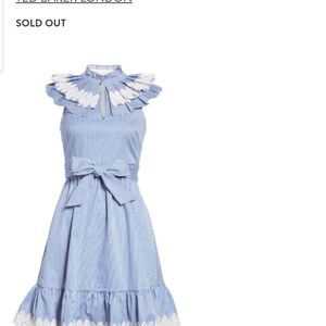 Ted Baker London Blue and White Dress with Lace Accents